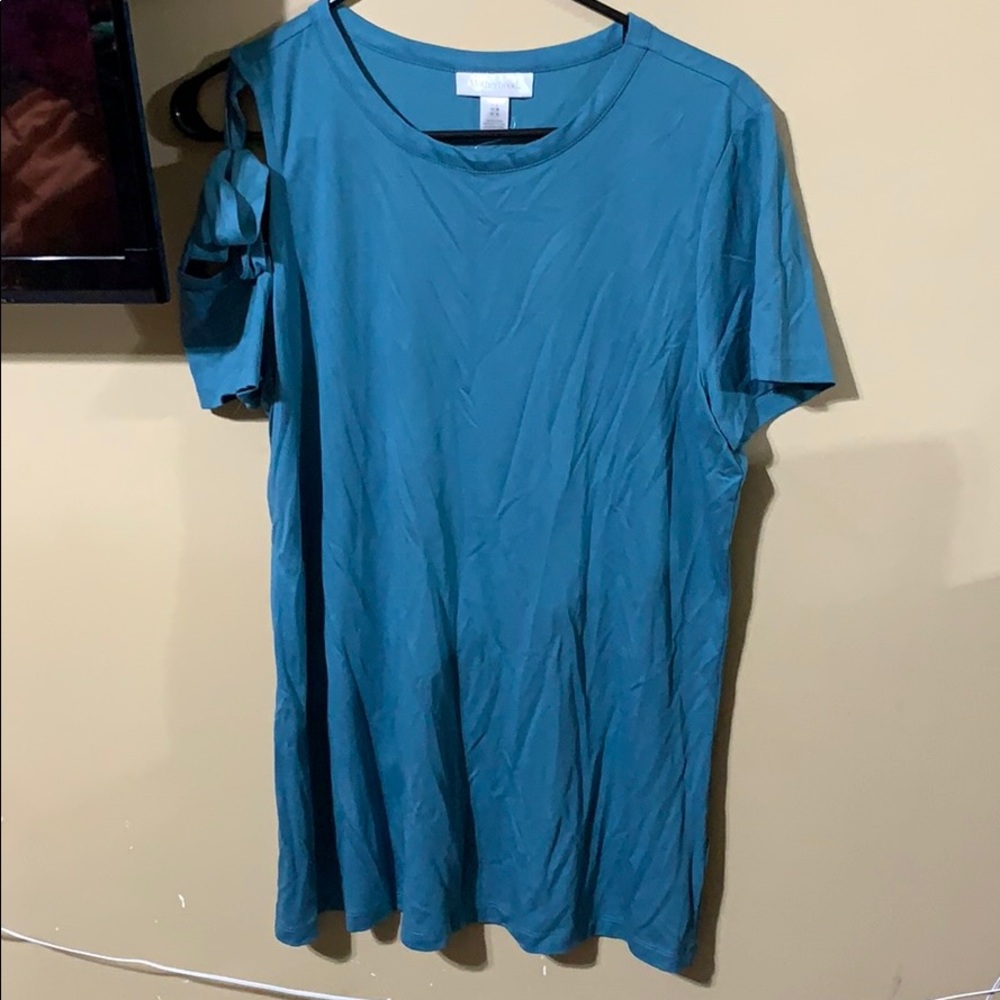 NWT teal maternity blouse